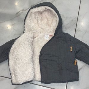 Zara baby jacket with Sherpa soft fur inside